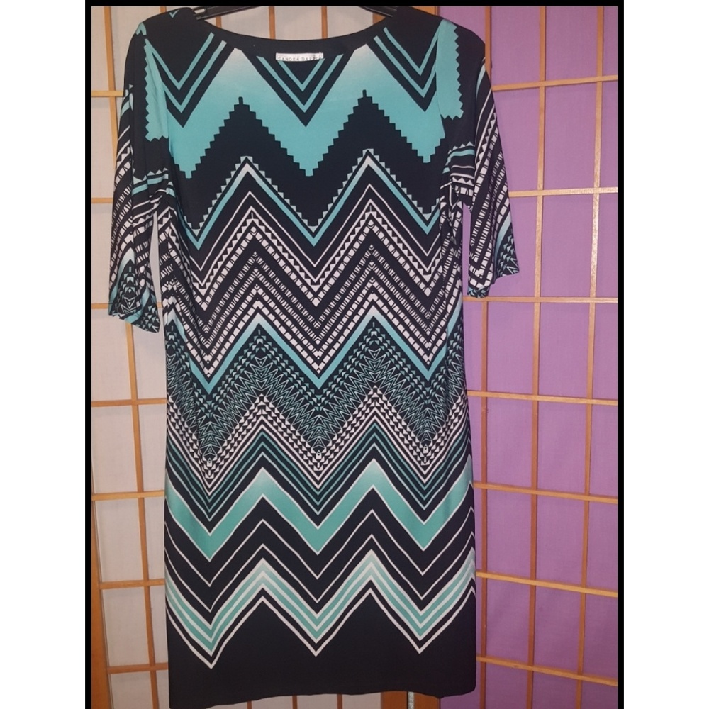 Sara Darren Chevron Print Dress Size 6